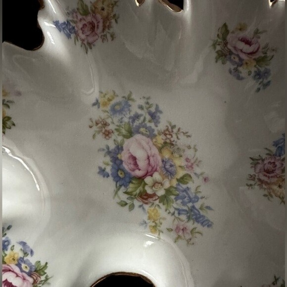 J. Godinger & Co. Antique Reflections Floral Gold Leaf Ceramic Dish - Picture 2 of 12